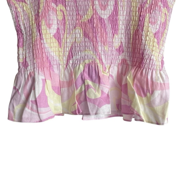 Hill House The Paz Nap Top Candy Kaleidoscope 100% Linen NWT - Picture 7 of 10